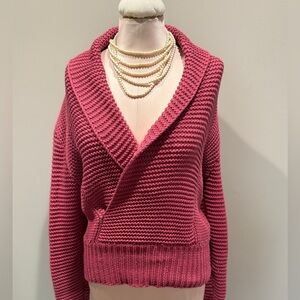 NWT American Eagle Outfitters Deep Pink V-Neck Sweater